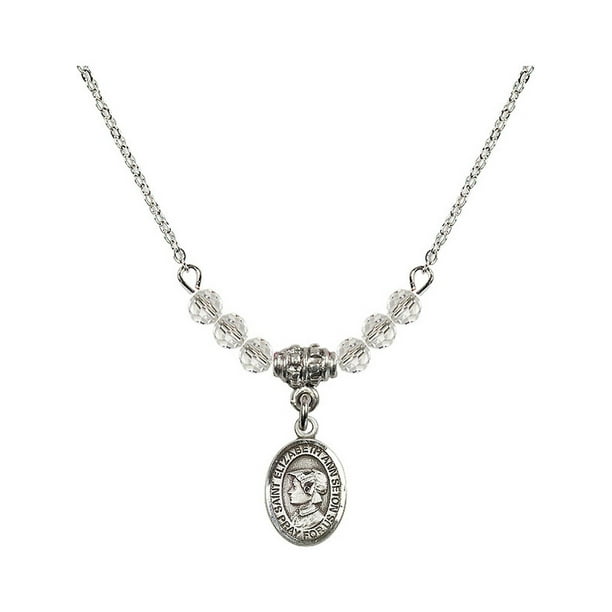 Bonyak Jewelry 18 Inch Rhodium Plated Necklace w/ 6mm Blue December Birth Month Stone Beads and Our Lady of Africa Charm 